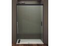 Sliding shower door, 111 to 113 cm, with fixed glass - NANTES 310 BLACK