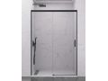 Sliding shower door, 111 to 113 cm, with fixed glass - NANTES 310 BLACK