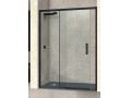 Sliding shower door, 111 to 113 cm, with fixed glass - NANTES 310 BLACK