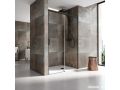 Sliding shower door, 163 to 166 cm, with fixed glass - NANTES 310 BLACK
