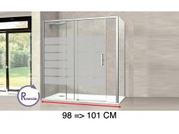 Sliding shower door, 98 à 101 cm, with semi-opaque glass - NANTES 310 bold