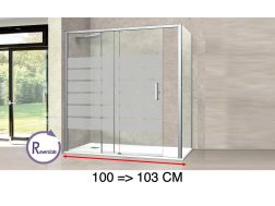 Sliding shower door, 100 à 103 cm, with semi-opaque glass - NANTES 310 bold