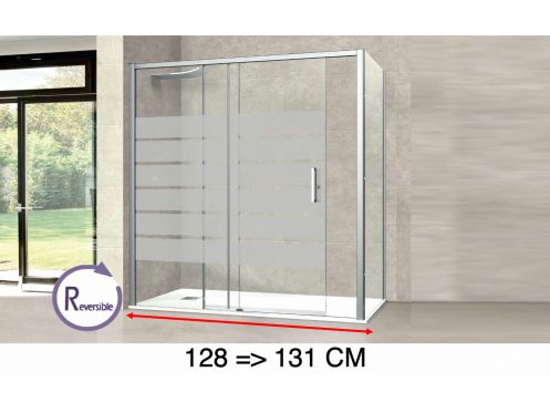 Sliding shower door, 128  131 cm, with semi-opaque glass - NANTES 310 bold