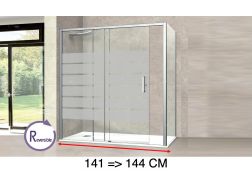 Sliding shower door, 141 à 144 cm, with semi-opaque glass - NANTES 310 bold
