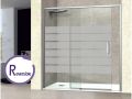 Sliding shower door, 143  146 cm, with semi-opaque glass - NANTES 310 bold