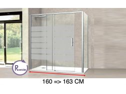 Sliding shower door, 160 à 163 cm, with semi-opaque glass - NANTES 310 bold