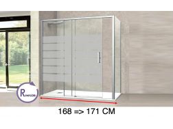 Sliding shower door, 168 à 171 cm, with semi-opaque glass - NANTES 310 bold