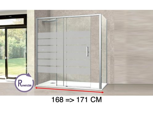 Sliding shower door, 168  171 cm, with semi-opaque glass - NANTES 310 bold