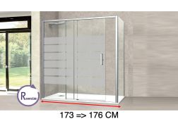 Sliding shower door, 173 à 176 cm, with semi-opaque glass - NANTES 310 bold
