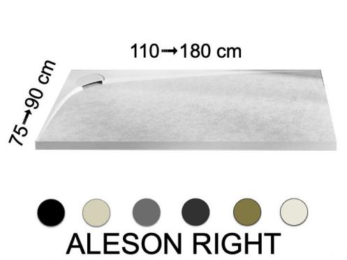 Shower tray, right angle drain - ALESON RIGHT 120