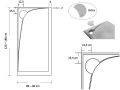 Shower tray, left corner evacuation, 140x80 cm - ALESON LEFT