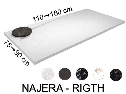 Shower tray, right angle drain - NAJERA RIGHT 120