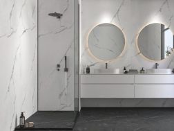Marble White 60x120 cm - SPC wall panel, white marble finish
