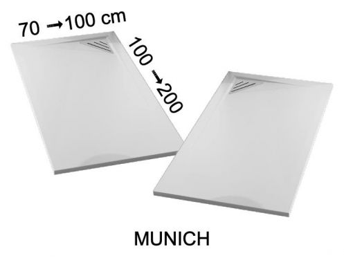 Cuttable shower tray, corner drain - MUNICH 120