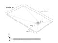 Shower tray, large size, extra flat resin - SLATE XL 230