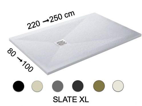 Shower tray, large size, extra flat resin - SLATE XL 230