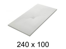 Shower tray 240x100 cm, extra flat, cuttable, resin, VERONE 100x240