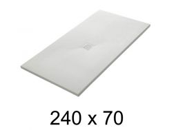 Shower tray 240x70 cm, extra flat, cuttable, resin, VERONE 70x240
