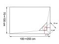 Shower tray, right angle drain - BERLIN RIGHT 250