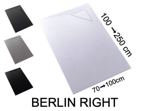 Shower tray, right angle drain - BERLIN RIGHT 250