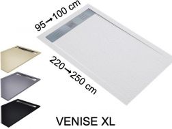 Shower tray, drain, in mineral resin - VENISE XL 230