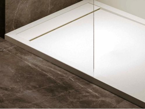Large gutter shower tray, resin - ETNA XL COVER 210