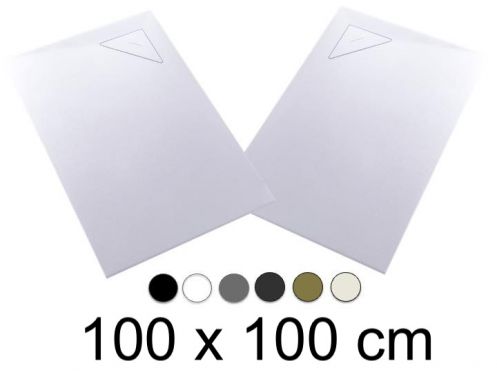 Shower tray, 100x100 cm, angle drain - BERLIN 100x100