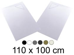 Shower tray, 110x100 cm, angle drain - BERLIN 100x110