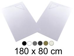 Shower tray, 180x80 cm, angle drain BERLIN