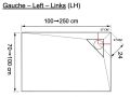 Shower tray, 200x100 cm, angle drain - BERLIN 100x200