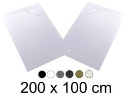 Shower tray, 200x100 cm, angle drain BERLIN