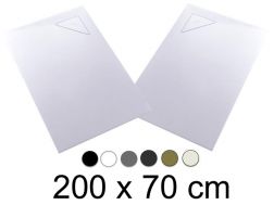 Shower tray, 200x70 cm, angle drain - BERLIN 70x200