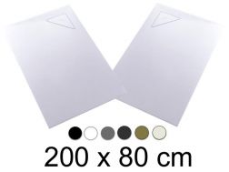 Shower tray, 200x80 cm, angle drain BERLIN