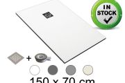 Shower tray, 150x70 cm, Pizarra finish resin, cuttable - CHIVA 70x150