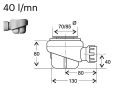 Shower tray lateral drain - EDGE 120x80