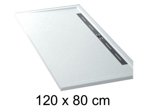 Shower tray lateral drain - EDGE 120x80