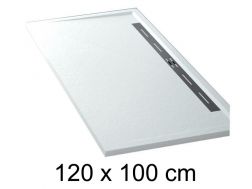 Shower tray lateral drain - EDGE 120x100