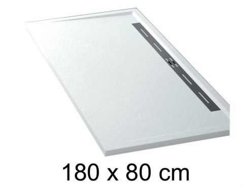 Shower tray lateral drain - EDGE 180x80