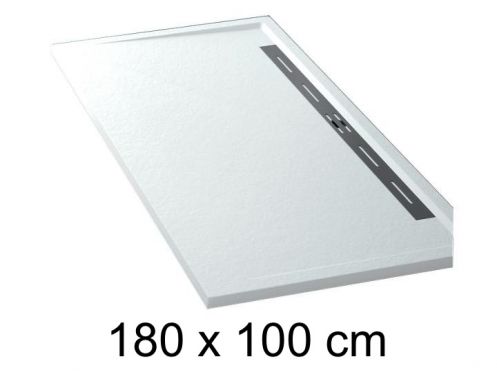 Shower tray lateral drain - EDGE 180x100