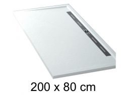 Shower tray lateral drain - EDGE 200x80
