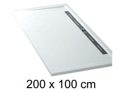Shower tray lateral drain - EDGE 200x100