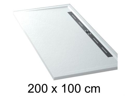 Shower tray lateral drain - EDGE 200x100