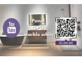Marble White 120x260 cm - SPC wall panel, white marble finish