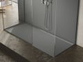 Shower tray with ultra-slim designer drain channel along the length - LONDON SIDE