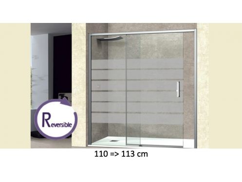 Sliding shower door, 110  113 cm, with semi-opaque glass - NANTES 310 bold