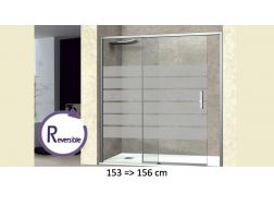 Sliding shower door, 153 à 156 cm, with semi-opaque glass - NANTES 310 bold