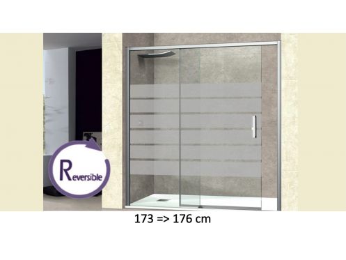 Sliding shower door, 173  176 cm, with semi-opaque glass - NANTES 310 bold