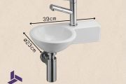 Ceramic round handwashing machine, suspended | BONN 23 DROITE