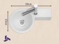 Ceramic round handwashing machine, suspended | BONN 23 DROITE