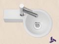 Ceramic round handwashing machine, suspended | BONN 23 Gauche